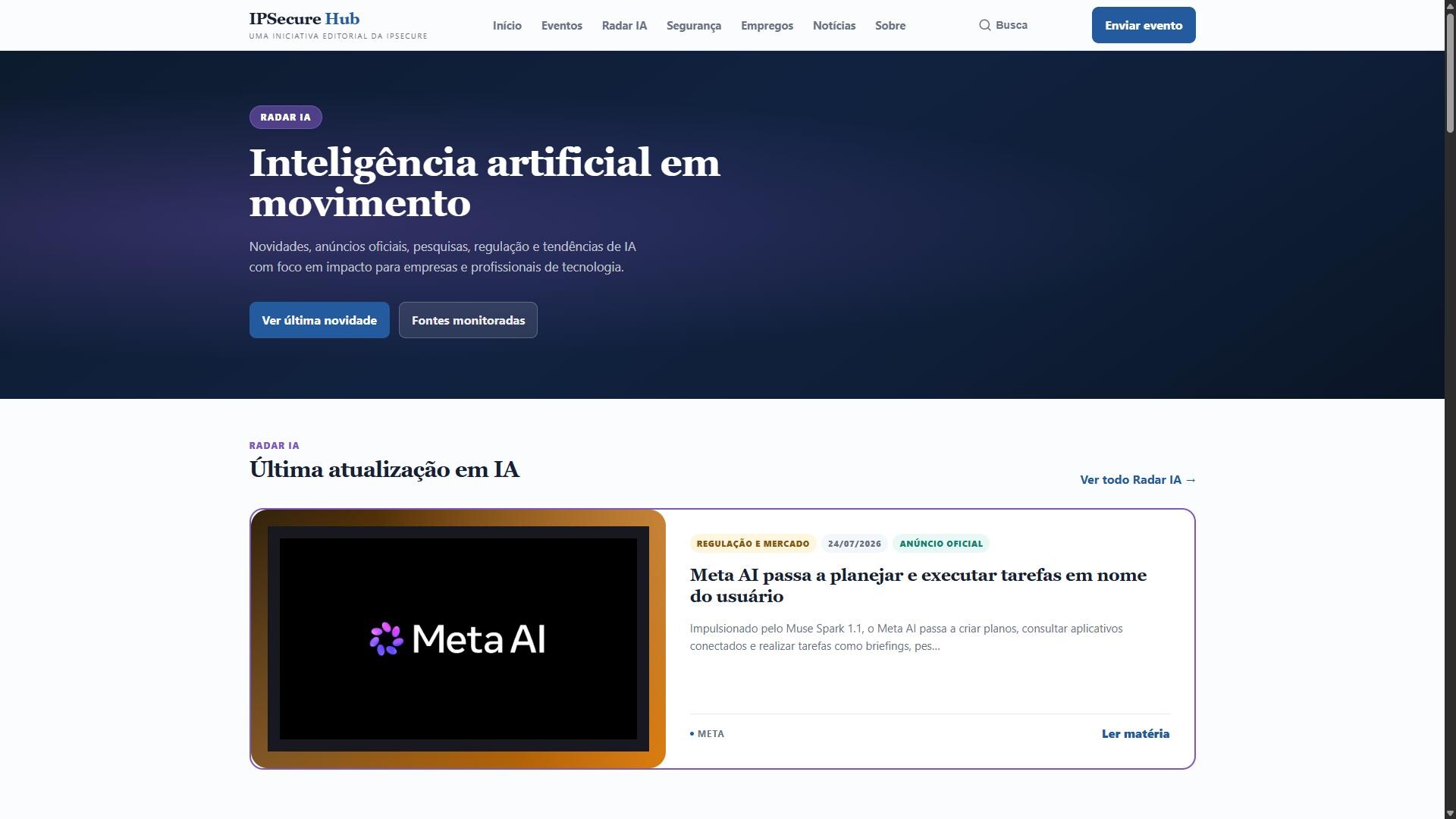 Radar IA: inteligência artificial em movimento — anúncios oficiais, pesquisa e regulação.
